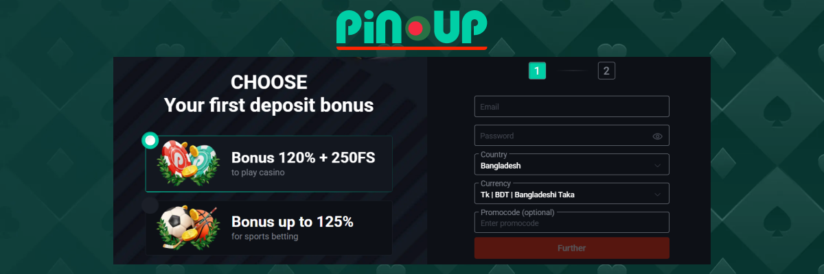 Create an account at Pin Up Casino BD